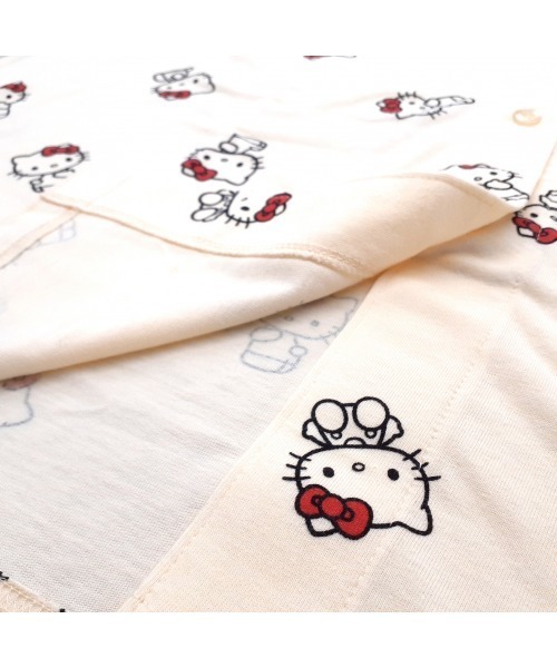 【HELLO KITTY】総柄ロングパンツ& 総柄開襟シャツ sanrio（サンリオ） マタニティ Hello Kitty ハローキティ 半袖