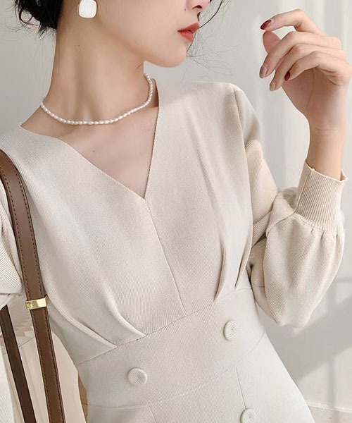 「gossip!ロサンゼルス」 ニットワンピース FREE オフホワイト レディース_画像6