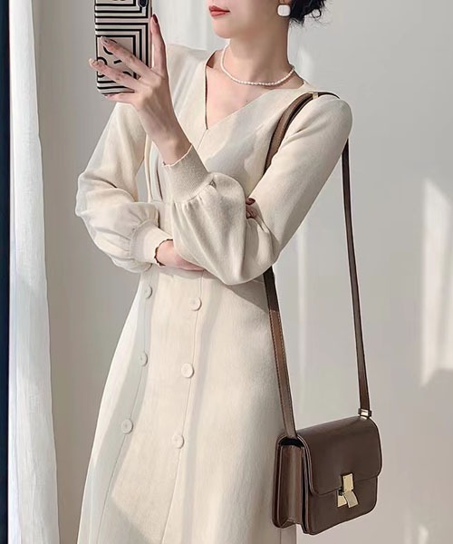 「gossip!ロサンゼルス」 ニットワンピース FREE オフホワイト レディース_画像9
