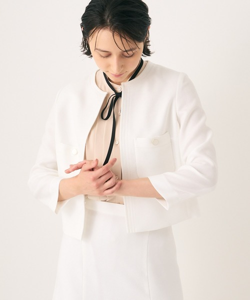 ANAYI - 【美品】ANAYI♡サイズ36 ノーカラージャケット｡♪:*° ANAYI（アナイ） ノーカラージャケット 36 ホワイト レディース