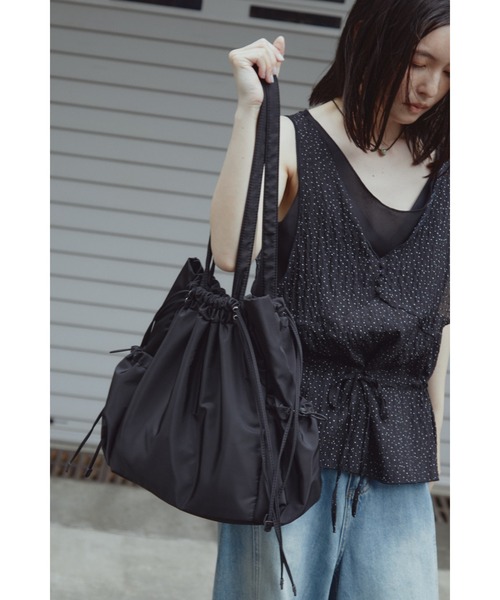 ANF.MUU トートバッグ アウトポケットドロストリングトートバッグ