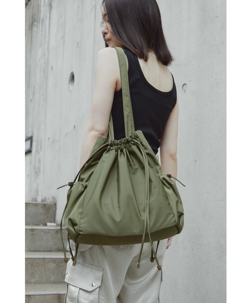 ANF.MUU トートバッグ アウトポケットドロストリングトートバッグ