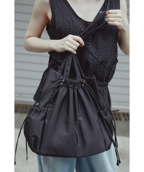 ANF.MUU トートバッグ アウトポケットドロストリングトートバッグ
