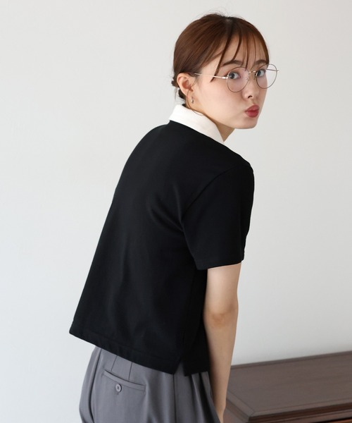 「BLUEEAST」 半袖ポロシャツ MEDIUM グレー レディース_画像3