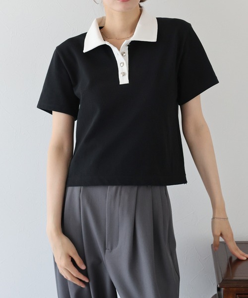 「BLUEEAST」 半袖ポロシャツ MEDIUM グレー レディース_画像5