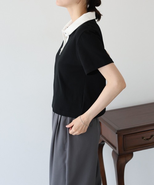 「BLUEEAST」 半袖ポロシャツ MEDIUM グレー レディース_画像6