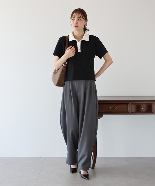 「BLUEEAST」 半袖ポロシャツ MEDIUM グレー レディース_画像8