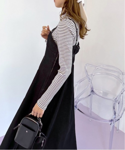 「OLIVE des OLIVE」 キャミソールワンピース FREE ネイビー レディース_画像8