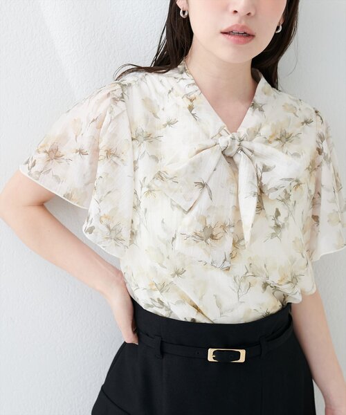 「natural couture」 半袖ブラウス FREE グレー レディース_画像2
