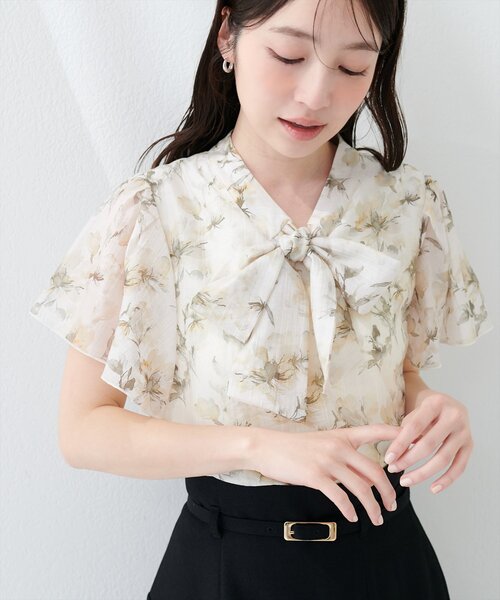 「natural couture」 半袖ブラウス FREE グレー レディース_画像3