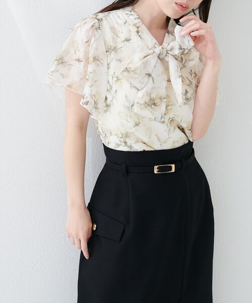 「natural couture」 半袖ブラウス FREE グレー レディース_画像4