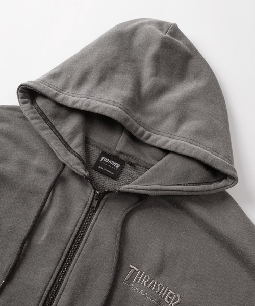 「THRASHER」 ジップアップパーカー L グレー レディース_画像6