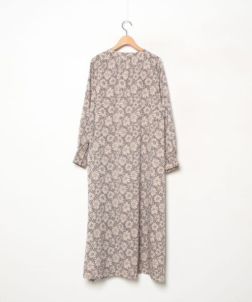 「ITEMS URBANRESEARCH」 花柄長袖ワンピース FREE ベージュ レディース_画像2
