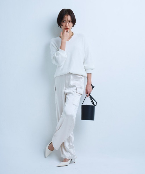 Pierrot（ピエロ） ニット セーター 「RASW」 綿100％Vネックニット