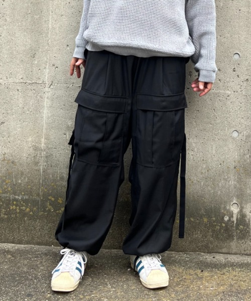3色 カーゴパンツ マルチポケット ストリート アメリカン ルーズ ワイドルーズ 8ポケットカーゴパンツ（カーゴパンツ