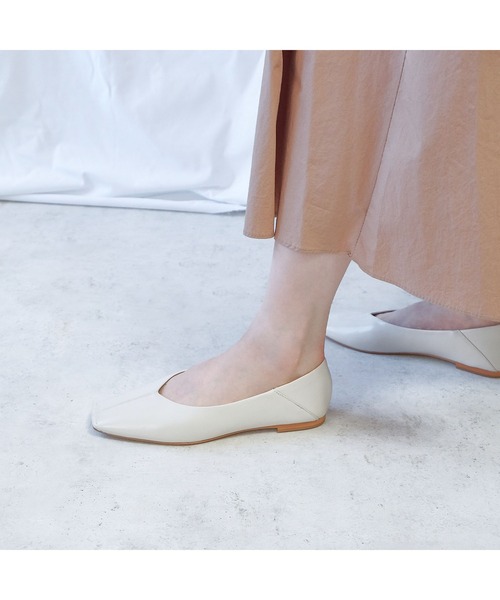 Daniella&GEMMA トゥステッチフラットシューズ Daniella&GEMMA バレエシューズ パンプス トゥステッチフラット