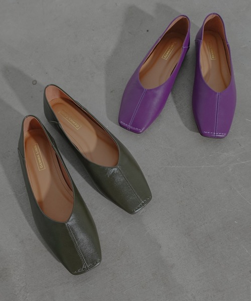 Daniella&GEMMA トゥステッチフラットシューズ Daniella&GEMMA バレエシューズ パンプス トゥステッチフラット