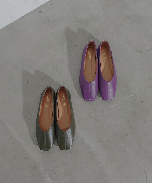 Daniella&GEMMA トゥステッチフラットシューズ Daniella&GEMMA バレエシューズ パンプス トゥステッチフラット