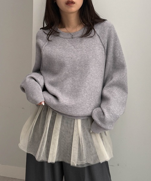 RANAN（ラナン） キャミソール ラメチュールペプラムキャミソール