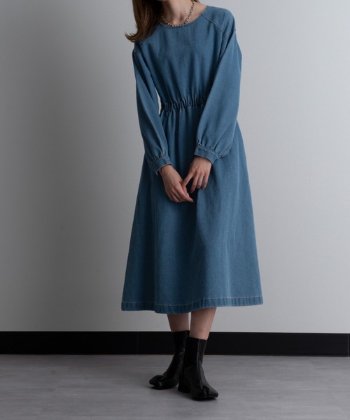 【新品タグ付き】Demi-Luxe BEAMS　ボリューム袖フレアワンピース 新品タグ付き】Demi-Luxe BEAMS ボリューム袖フレアワンピース