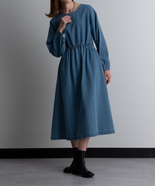 【新品タグ付き】Demi-Luxe BEAMS　ボリューム袖フレアワンピース Demi-Luxe BEAMS（デミルクス ビームス）フレア ニット