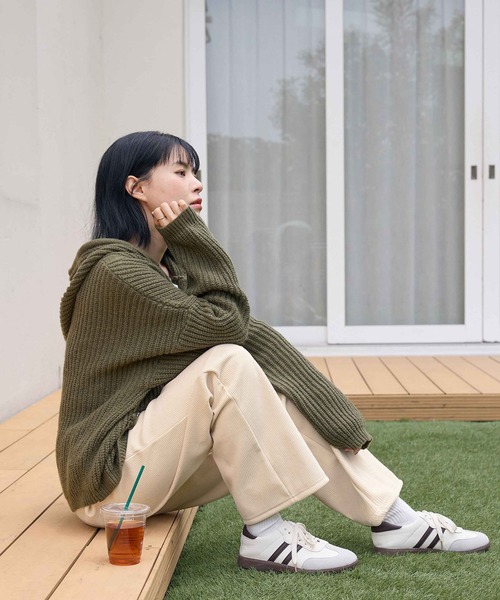 ワイドパンツ パンツ 「選べる2丈」裏起毛コーデュロイワイドパンツ