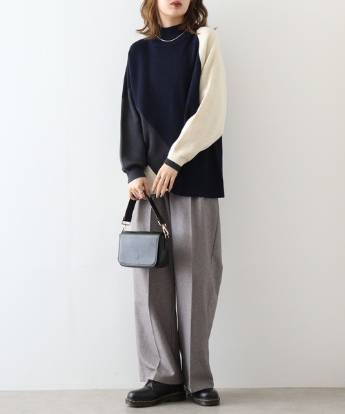 EGLANTINE ニット セーター EGLANTINE ブロック柄ハイネックプル