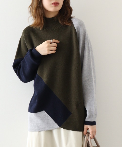 ニット セーター Eglantine ハイネック配色ニット レディース EGLANTINE ニット セーター Eglantine ハイネック配色ニット