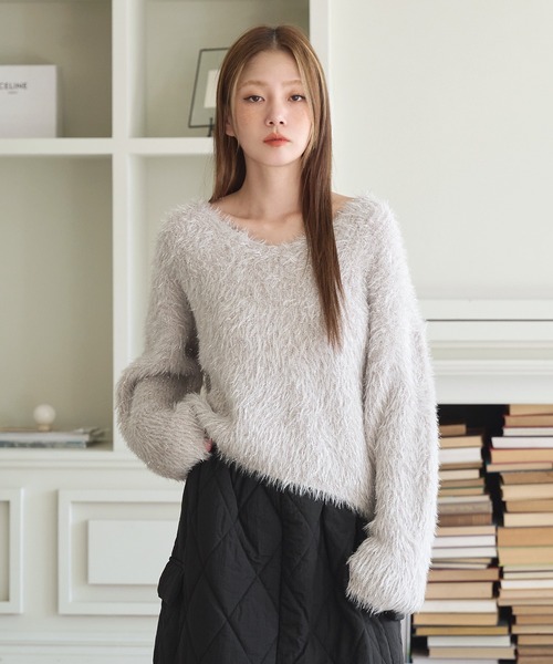 UNE MANSION（ユヌマンション） ニット セーター フェイクファーラメ