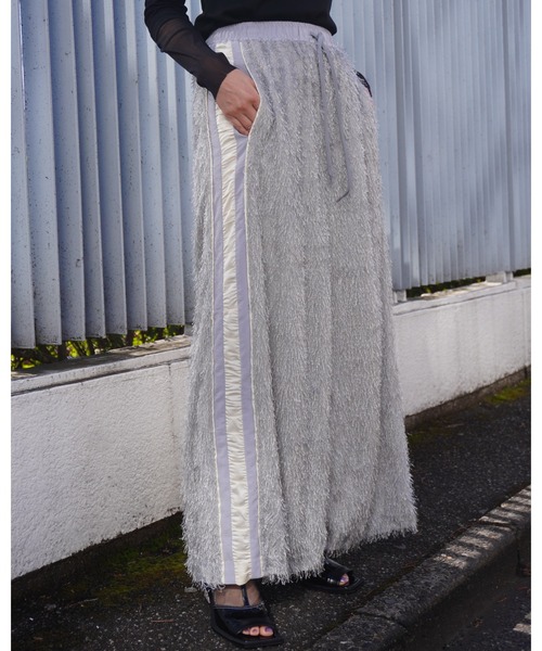 パンツ AULA AILA AULA AILA パンツ フリンジジャカードラインパンツ レディース
