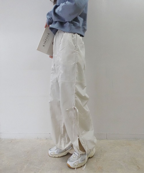 CORNERS カーゴパンツ ナイロンサイドリボンパンツ レディース