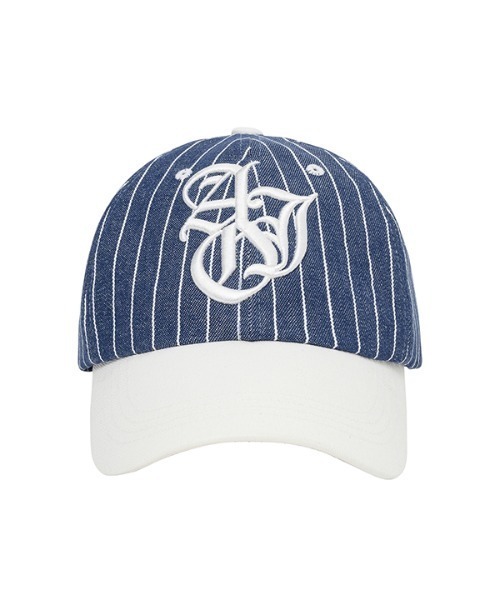【AJO AJOBYAJO】24SS★ Sporty Logo Stripe Denim Cap AJOBYAJO】Sporty Logo Stripe Denim Cap | OUR BRAND,AJOBYAJO