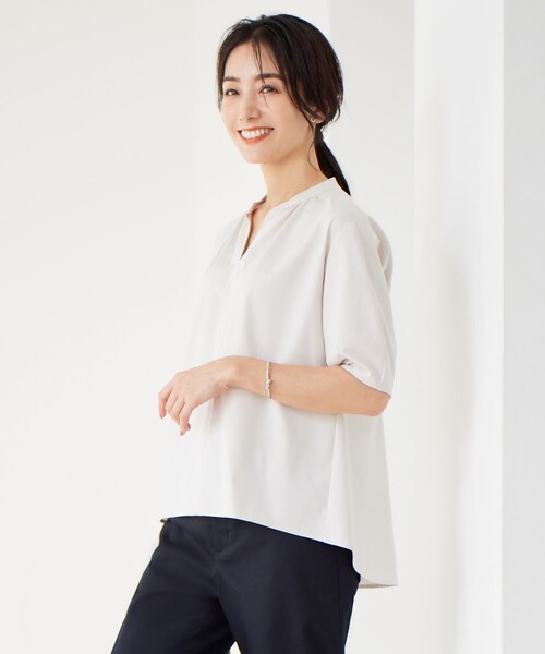 tシャツ 「接触冷感」プレーティングジャージー ペプラム カットソー レディース