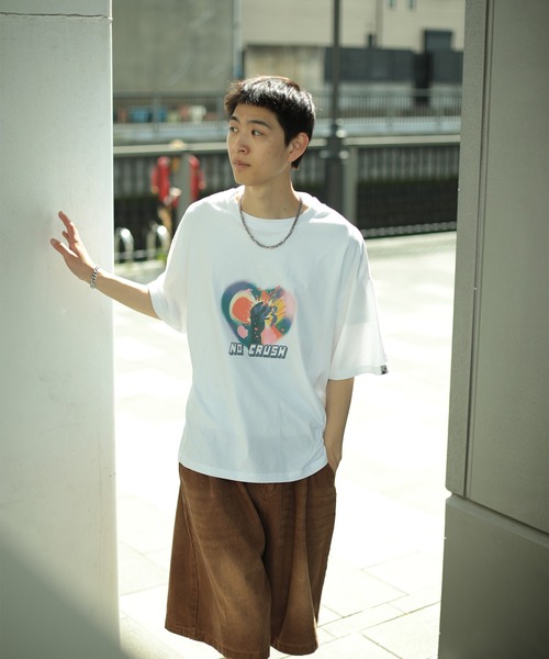 tシャツ HOOK -original- 「NO CRUSH」Y2Kプリント半袖TEE