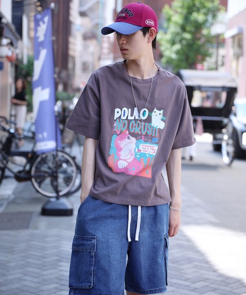 tシャツ HOOK -original- 「NO CRUSH」Y2Kプリント半袖TEE