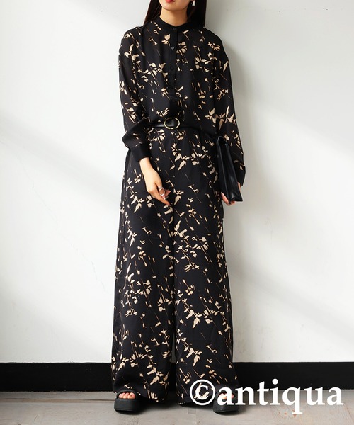 antiqua ブラウス シャツ シアーデザインシャツ レディース