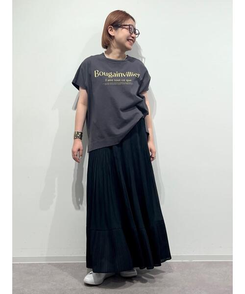human woman tシャツ ロゴプリントプレーティングBIG Tシャツ