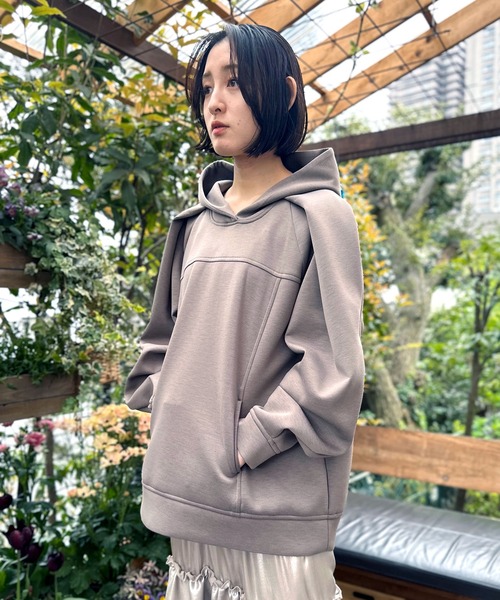 パーカー デザインスリーブダンボールフーディ レディース パーカー デザインスリーブダンボールフーディ レディース