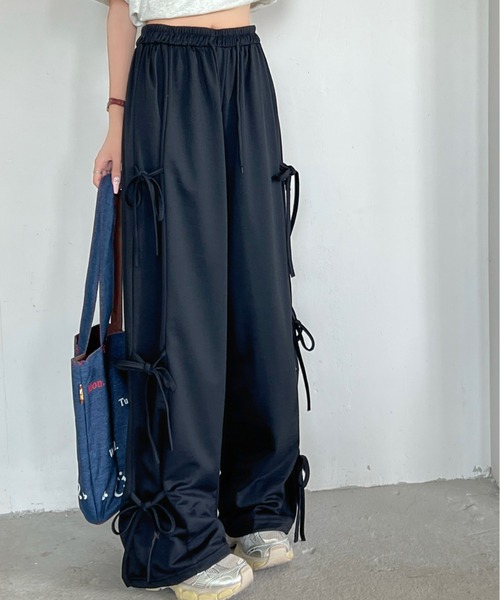 SHEENA スウェットパンツ ジャージ サイドリボンスウェット