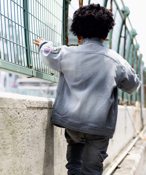 WASK（ワスク） デニムジャケット アウター 「お揃い」ロゴワッペン