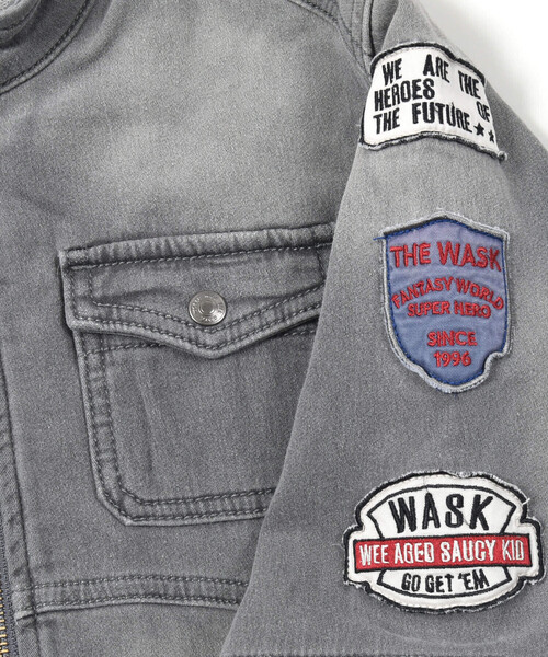 WASK（ワスク） デニムジャケット アウター 「お揃い」ロゴワッペン