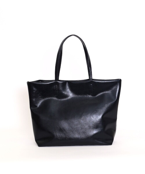 【激レア美品】Cooga クーガ パテントレザー トートバッグ レディース 黒 □極美品□ Cooga クーガ ナイロン×パテントレザー トートバッグ