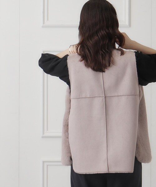 SunaUna（スーナウーナ） ベスト ジレ 「トレンド／エコファー」ミドル