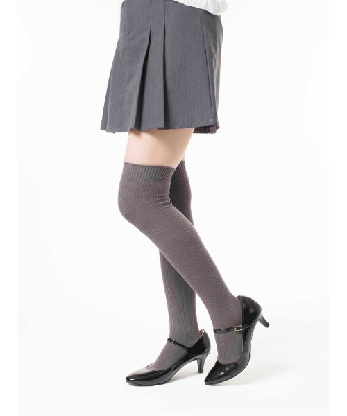チュチュアンナ（tutuanna） 靴下 綿混リブオーバーニーソックス52cm丈