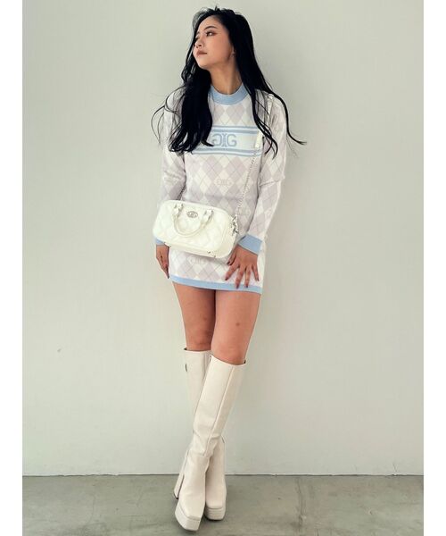 GYDA ロングブーツ　白　厚底 GYDA ブーツ GYGY MOLDロングブーツ レディース : ZOZOTOWN