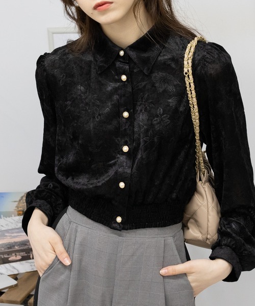 pumpkin port（パンプキンポート） ブラウス シャツ ベロア ボリューム