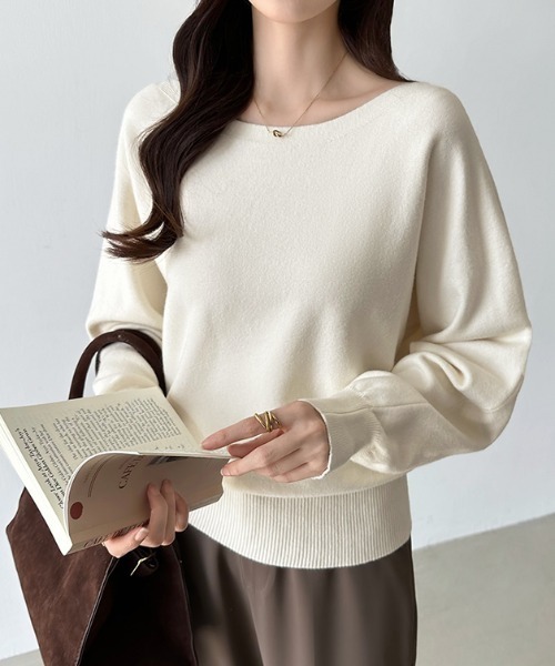 COCOMOMO ニット セーター 2way ボートネックニット ワンショルダー