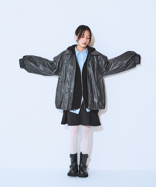 JEANASIS ブルゾン アウター 「WEB限定」ヴィンテージレザー