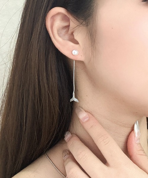 ピアス 「OKUOKU　0909」フィッシュテール パール デザインピアス oku-pierce-577517848180-7 Nn レディース | BURNER