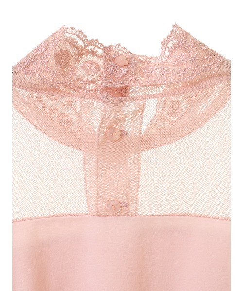 tシャツ オリジナルローズチュールレース使いカットソー レディース PINK HOUSE tシャツ オリジナルローズチュールレース使い